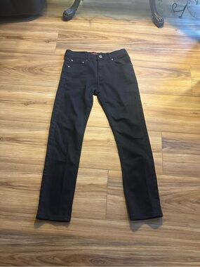 Men's Black Straight Leg Jeans - Classic Mid-Rise
